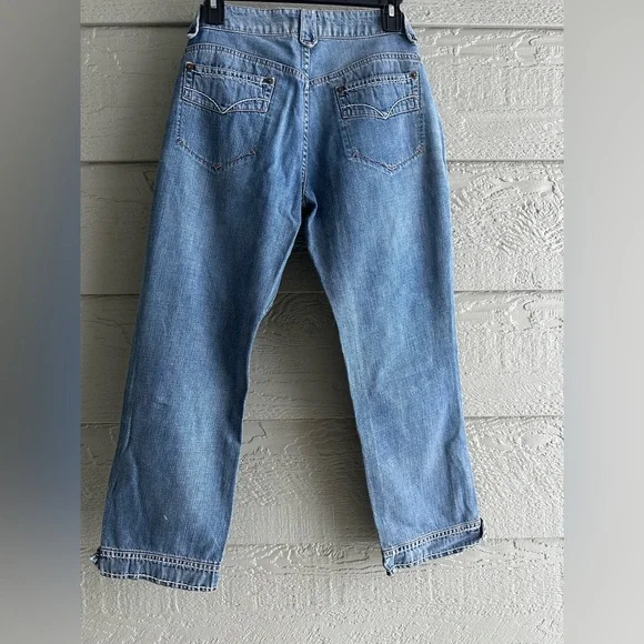 Y2K MaxSport by Max Mara Denim Cuff Jeans Sz 10 made in Rumania Brand New